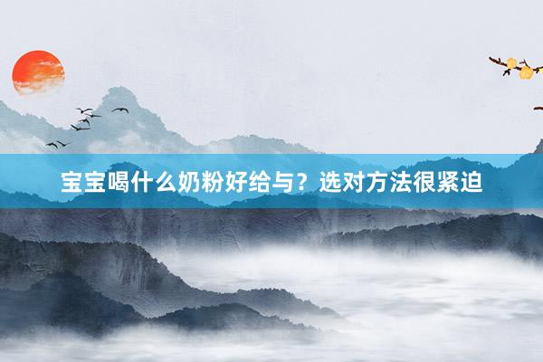 宝宝喝什么奶粉好给与？选对方法很紧迫